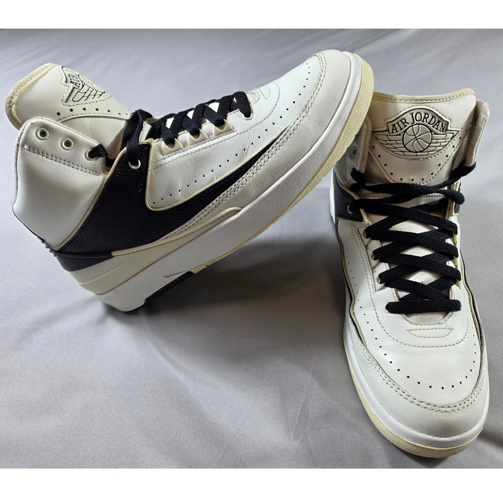 Jordan Air Jordan 2 Retro Women 10.5 Sail Black DX4400-100 High Top Sneaker